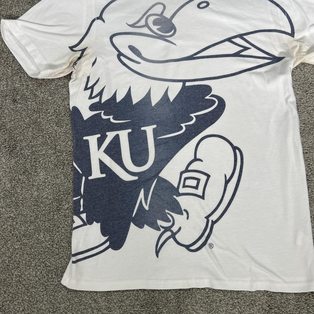 Kansas Jayhawks Shirt Mens Medium White Blue NCAA College Basketball KU Jayhawk - Picture 2 of 11